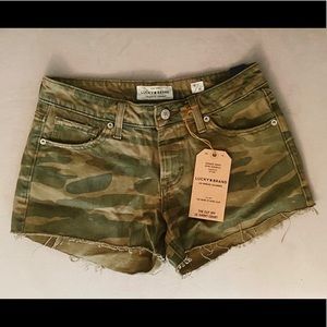 NWT Lucky Brand camo cut off shorts